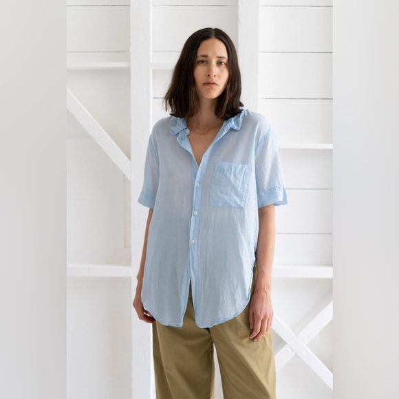 CP Shades Georgia button down shirt in Sky, Size M - Picture 3 of 14